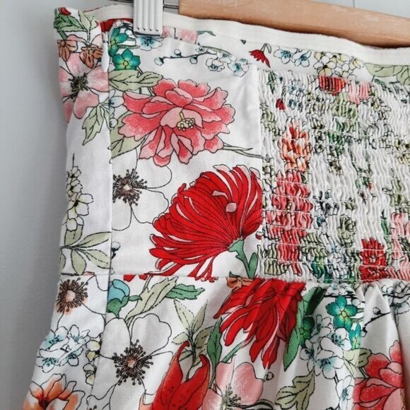 OLD NAVY Strapless Empire Waist Floral Mini Dress White Sz 8 - Picture 11 of 13